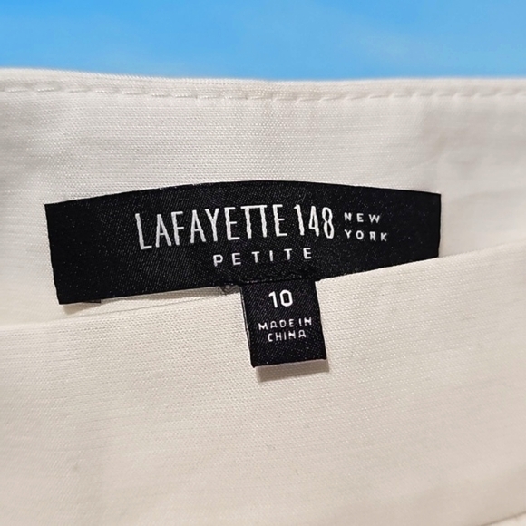 Lafayette 148 New York Straight-Leg White Trousers Pants Size 10 - Picture 4 of 6